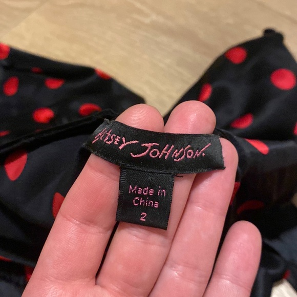 Polka Dot Silk Betsey Johnson Dress - Picture 2 of 4